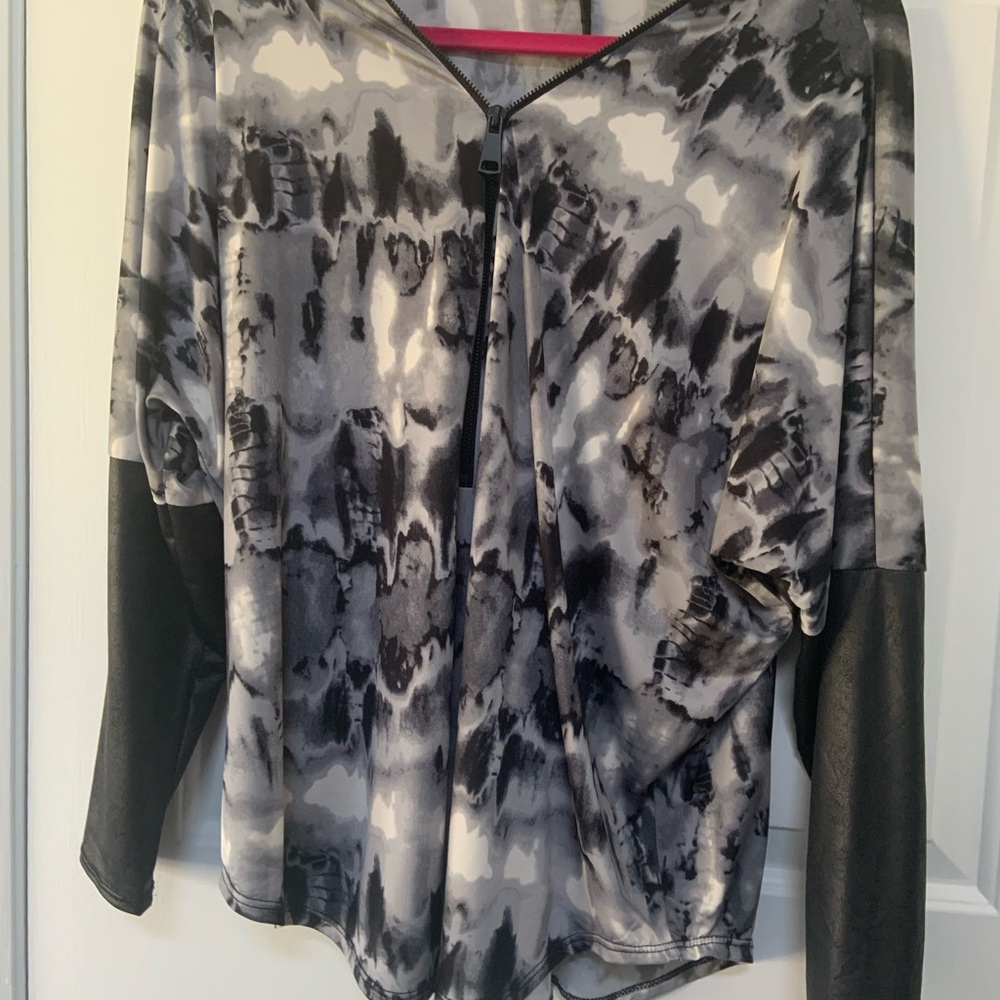 Ariella Black and Gray Tie-Dye shirt